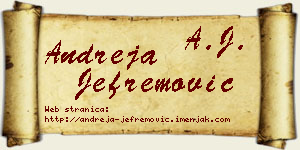 Andreja Jefremović vizit kartica